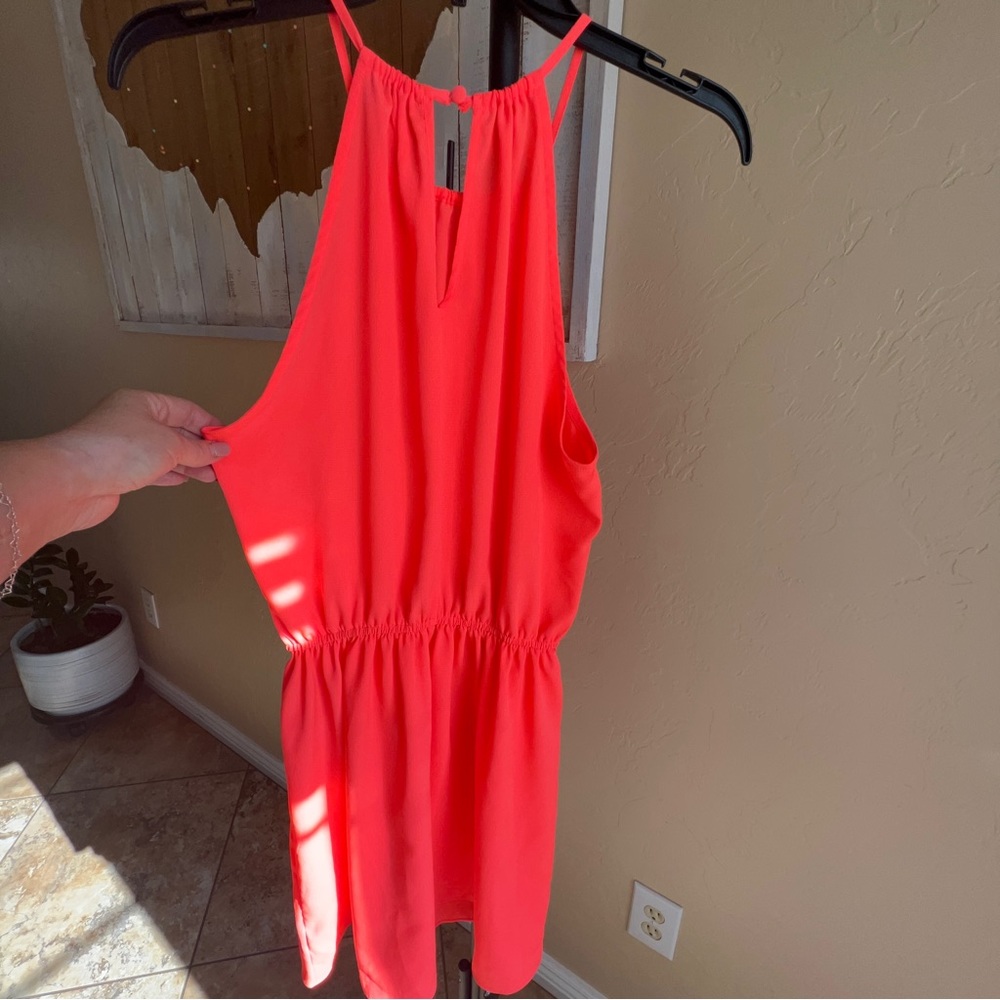 American Eagle womens halter top midi dress, gorgeous color- coral. Sz S/P - Picture 7 of 16